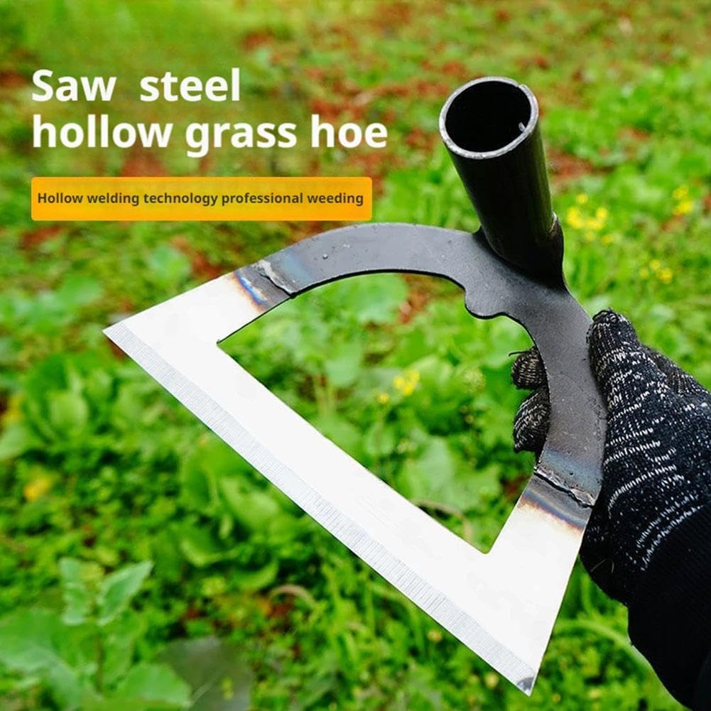 Hollow Garden Hoe - Heavy Duty Triangle Weed Hoes for Gardening, Handheld Weeding Rake Sharp Blade Hand Weeding Tool for Backyard Farming Soil Loosening Tilling and Planting, Tight Spaces (26cm)