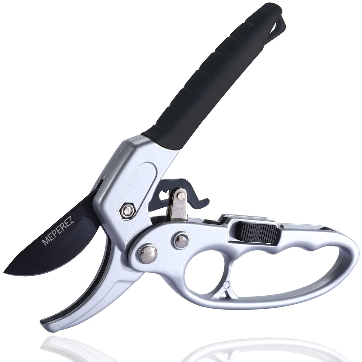 Premium German-style Pruning Shears, Super Sharp Scissors Gardening Tools, Pruners 4x Cutting Power Trimming, 1-Inch Cut Capacity Garden Clippers, Ergonomic, Durable, Arthritis Weak Hand Snips