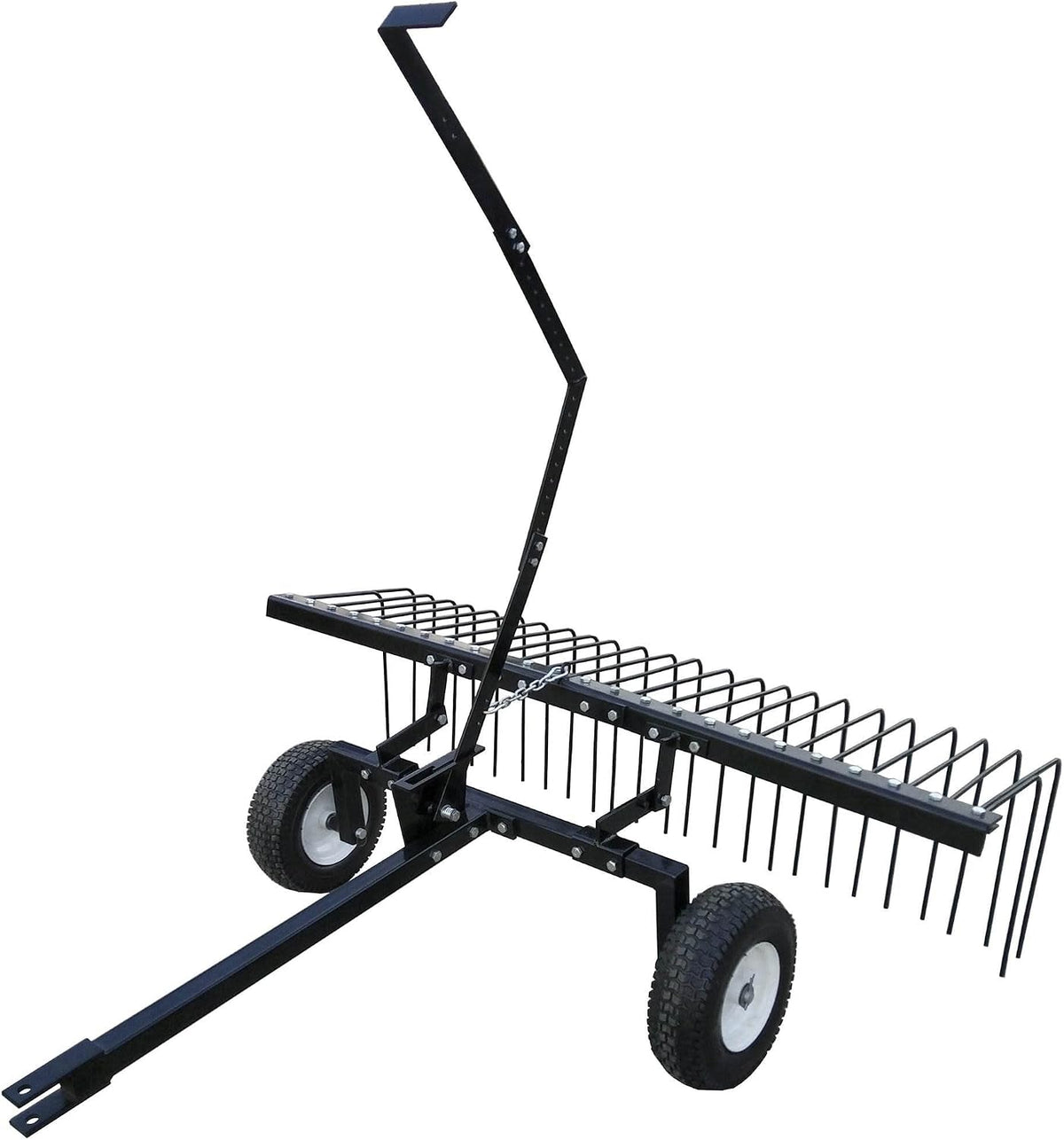 Yard Tuff Steel Pine Straw Rake and Lawn Sweeper, 24 Spring Tines, 60-Inch