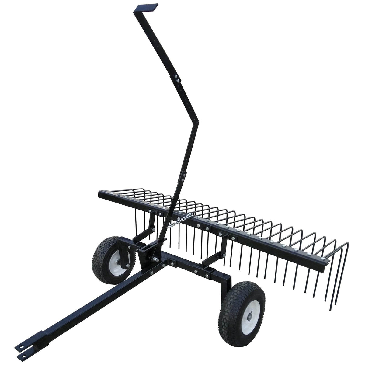 Yard Tuff Steel Pine Straw Rake and Lawn Sweeper, 24 Spring Tines, 60-Inch