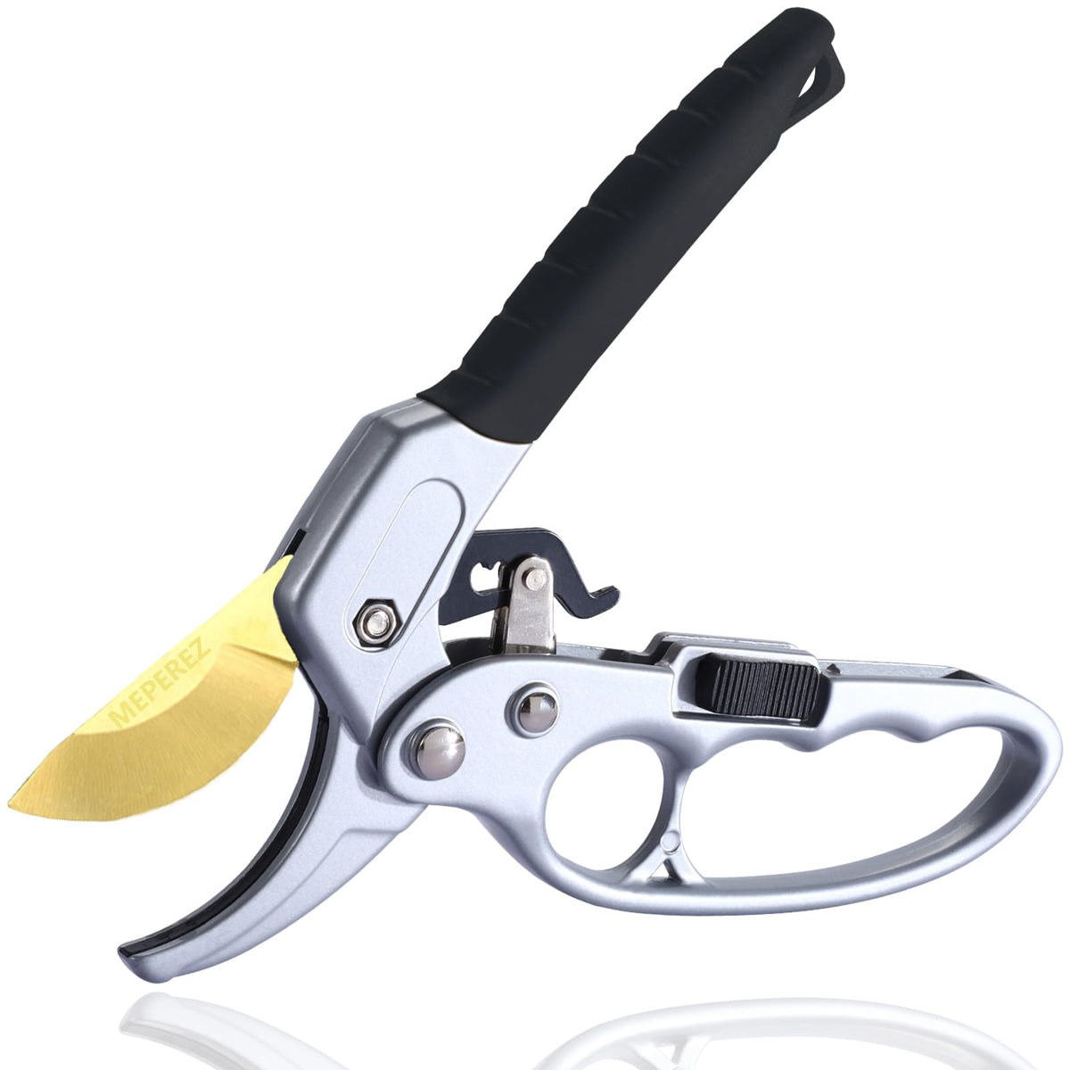 Premium German-style Pruning Shears, Super Sharp Scissors Gardening Tools, Pruners 4x Cutting Power Trimming, 1-Inch Cut Capacity Garden Clippers, Ergonomic, Durable, Arthritis Weak Hand Snips