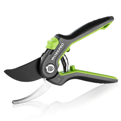 WORKPRO Pruning Shears, Garden Clippers with SK5 Steel Blades, 8" Bypass