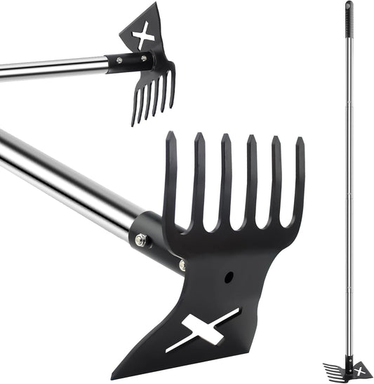 Garden Hoe and Cultivator, 56" Long Handle Weed Puller Tool