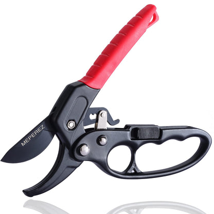 Premium German-style Pruning Shears, Super Sharp Scissors Gardening Tools, Pruners 4x Cutting Power Trimming, 1-Inch Cut Capacity Garden Clippers, Ergonomic, Durable, Arthritis Weak Hand Snips