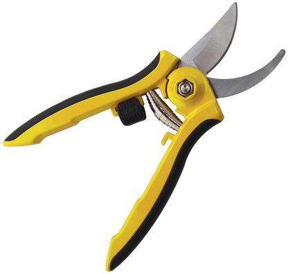 Dramm ColorPoint Stainless Steel Compact Garden Pruning Shears, Hand Pruner, Garden Clippers, with Heavy Duty Blade and Easy grip Handle, Yellow