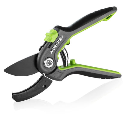 WORKPRO Pruning Shears, Garden Clippers with SK5 Steel Blades, 8" Bypass