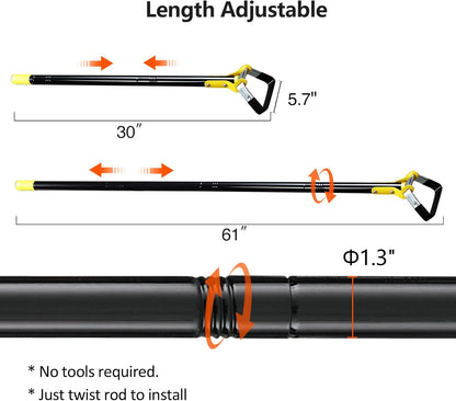 DonSail Hoe Garden Tool -Scuffle Garden Hoes for Weeding Gardening Long Handle Heavy Duty - Adjustable Weeding Loop Stirrup Hoe 30-61 Inch Black