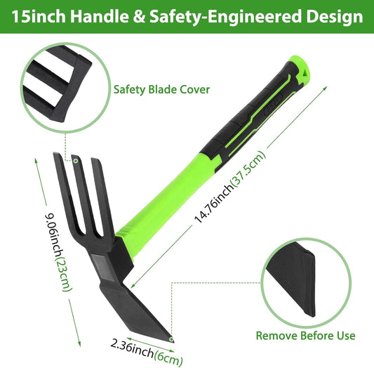 Garden Hand Hoe and Cultivator Rake for Weeding, 1.5lb