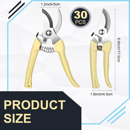 Chumia 30 Pack Garden Shears Flower Clippers for Plant Cutting, Beige