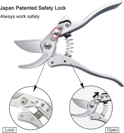 TONMA 8.1" Pruning Shears, Made in Japan, Garden Scissors & Clippers, TP-1