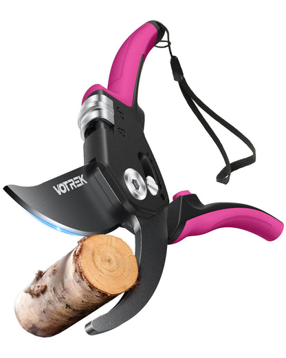 Pruning Shears, Patented Stepless Handle Opening for All Hand Size
