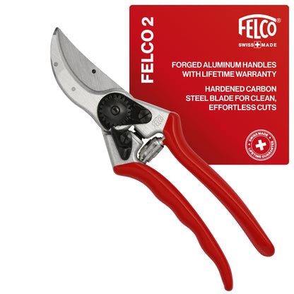 Felco F5 Pruning Shears – 8.9" All Steel Large Swiss-Made Garden Clippers| Hand Pruners for Garden & Landscape | Garden Tool Cutter with Precision Bypass Blade, Forged Aluminum Body, Replaceable Parts