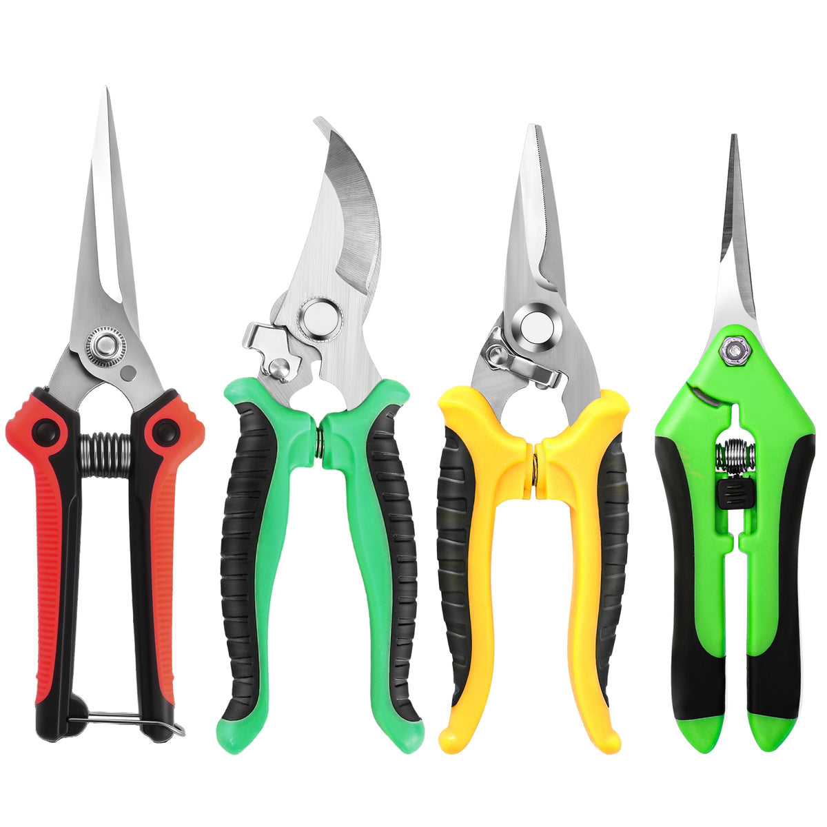 EWPJDK 4 Pack Garden Pruning Shears Scissors Clippers Stainless Steel