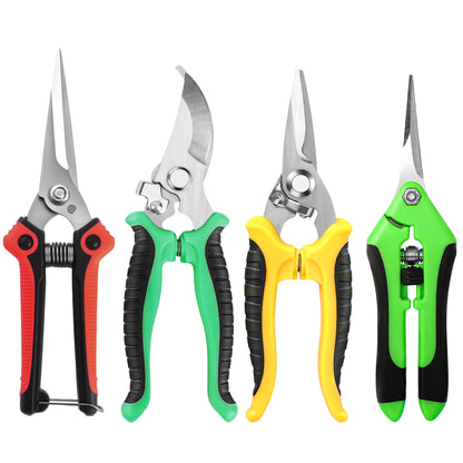 EWPJDK 4 Pack Garden Pruning Shears Scissors Clippers Stainless Steel