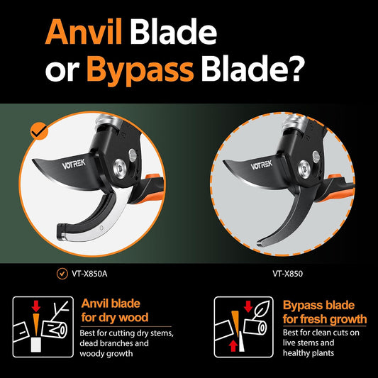 Anvil Pruning Shears, 3/4" Cut Capacity Garden Clippers Heavy Duty