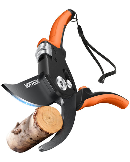 Pruning Shears, Patented Stepless Handle Opening for All Hand Size