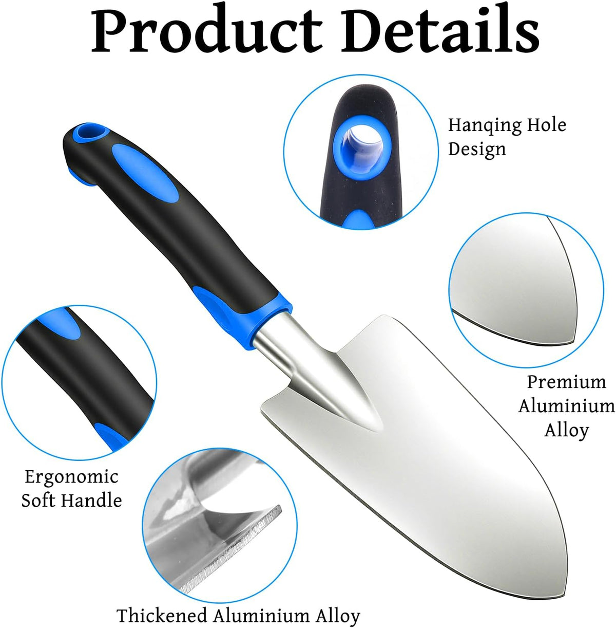 10 Pack Garden Hand Trowel, Aluminum Alloy Heavy Duty Small Shovel Set for Digging, Weeding & Transplanting, Ergonomic Non-Slip TPR Handle, Rustproof Metal Hand Spade for Lawn Yard Farm Planting