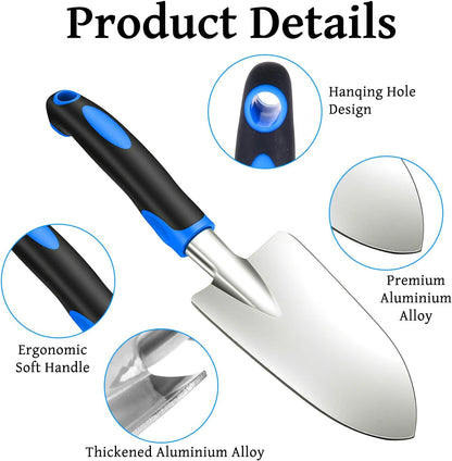 10 Pack Garden Hand Trowel, Aluminum Alloy Heavy Duty Small Shovel Set for Digging, Weeding & Transplanting, Ergonomic Non-Slip TPR Handle, Rustproof Metal Hand Spade for Lawn Yard Farm Planting