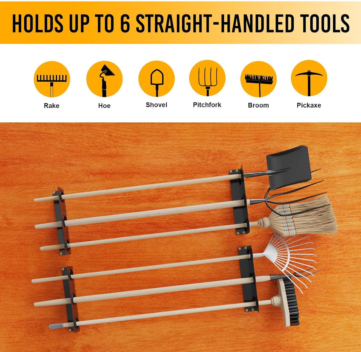 Utility Trailer Tool Rack, 4Pcs 3 Hole Shovel Holder