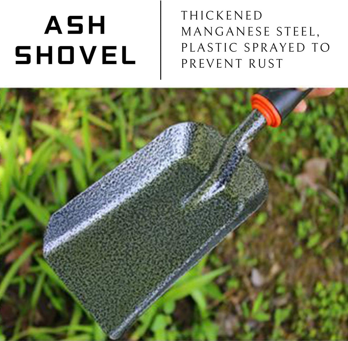 SoloWilder Charcoal Scoop (Manganese Steel) Grill Shovel for Fireplace Fir Pit Ash Shovel 12.66inch