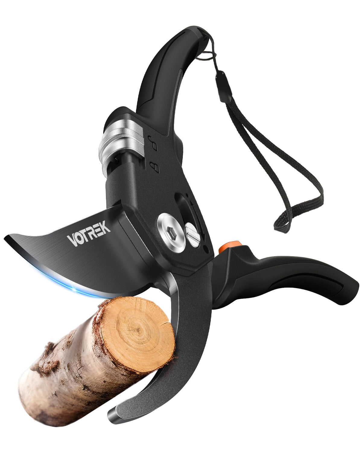 Pruning Shears, Patented Stepless Handle Opening for All Hand Size