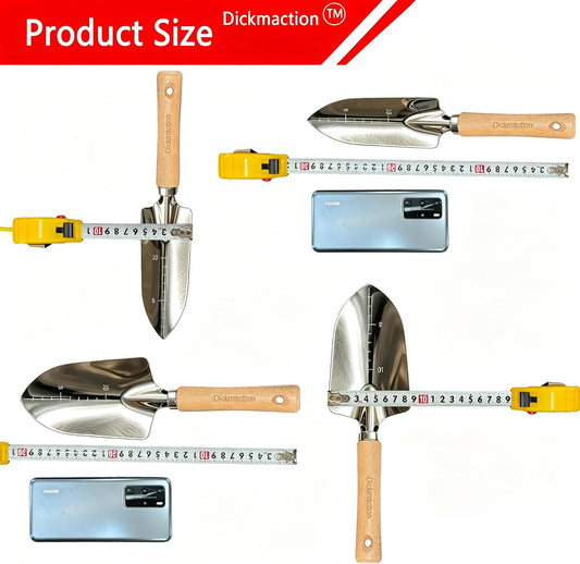 2 Pack Garden Trowel Set Stainless Steel Hand Shovel with Measurement Marks for Digging Planting and Transplanting Garden Work
