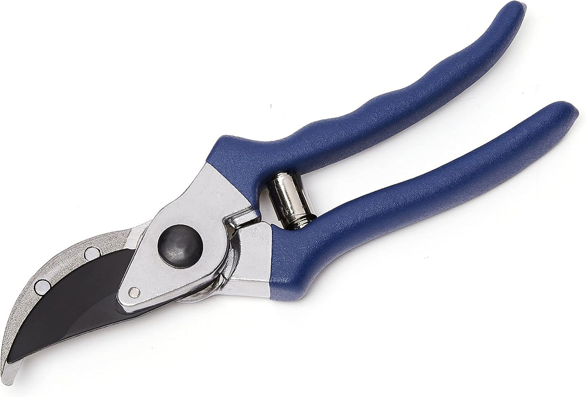 Amazon Basics Professional Bypass Pruning Shears, Garden Clippers, 8-inch Steel Hand Pruners, Rust Resistant with Ergonomic Non-Slip Grip for Trimming Plants and Cutting Flowers, Blue