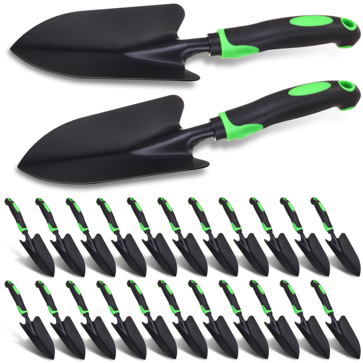Product Image Yaocom Garden Shovel Aluminum Alloy Heavy Duty Trowel Garden Tool Small Shovels for Digging Metal Hand Trowel Spade with Soft TPR Handle for Lawn Yard Farm Home Shop Planting(12 Pcs)