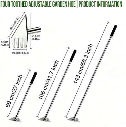 BARAYSTUS Garden Hoe Heavy Duty, Adjustable Long Handle Weeding Tool