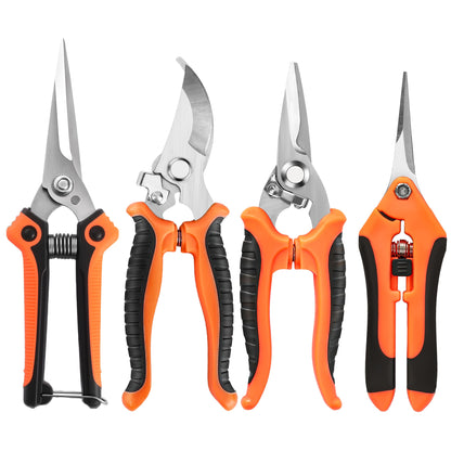 EWPJDK 4 Pack Garden Pruning Shears Scissors Clippers Stainless Steel