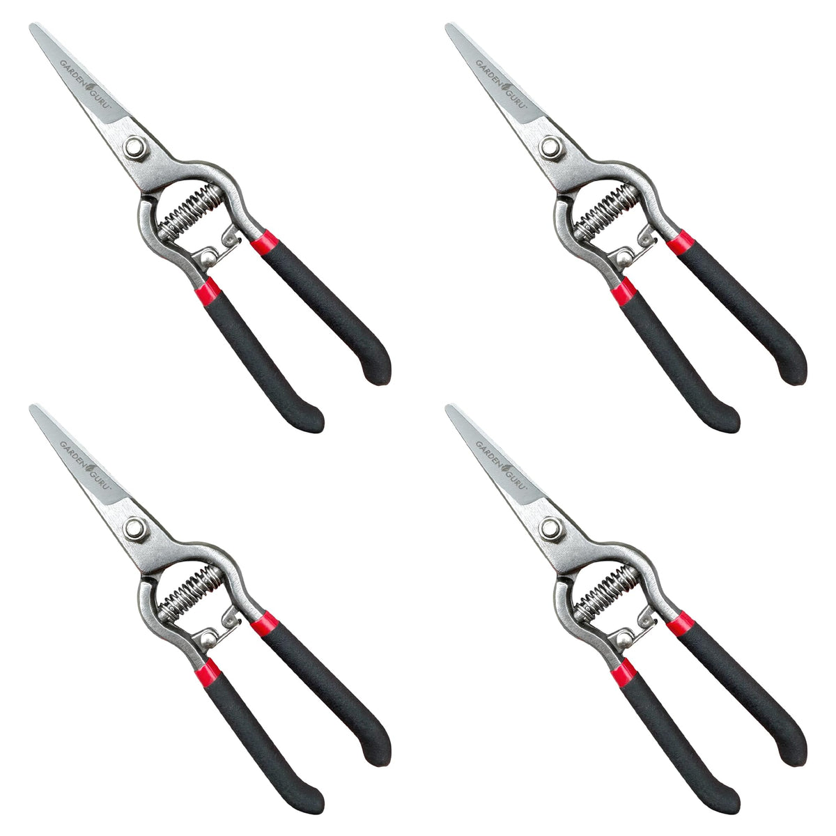 GARDEN GURU Classic Bypass Pruning Shears Clippers – Heavy Duty Forged Steel Garden Pruners – Safety Lock – Non Slip Comfort Grips – Cuts up to 1” Diameter – Professional Bypass Pruners for Gardening