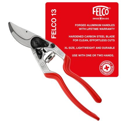 Felco F5 Pruning Shears – 8.9" All Steel Large Swiss-Made Garden Clippers| Hand Pruners for Garden & Landscape | Garden Tool Cutter with Precision Bypass Blade, Forged Aluminum Body, Replaceable Parts