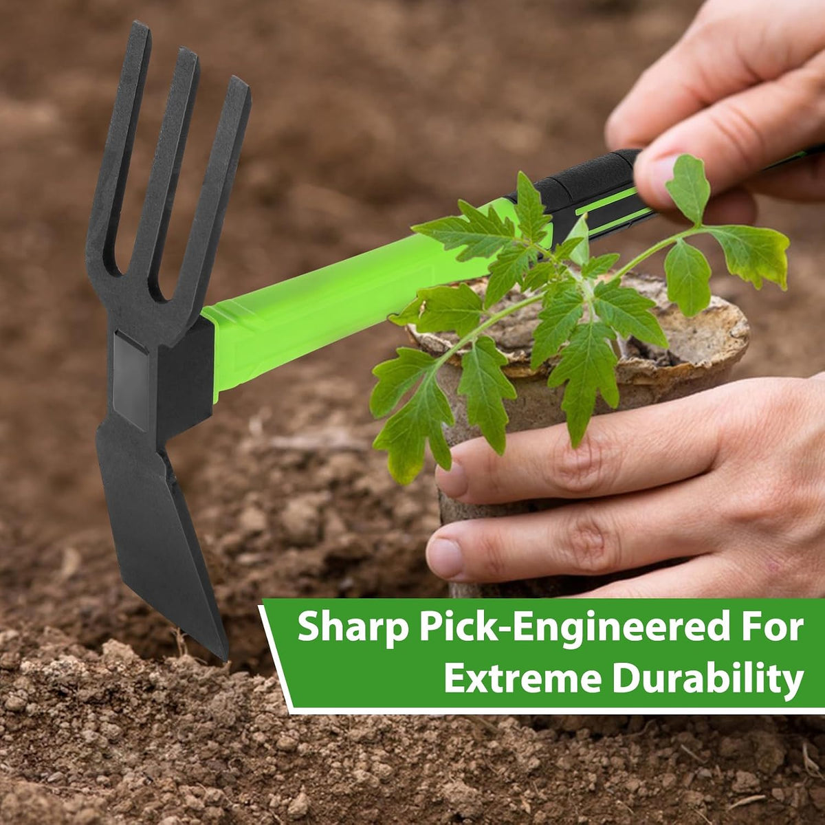 Garden Hand Hoe and Cultivator Rake for Weeding, 1.5lb