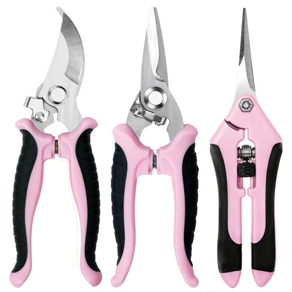 EWPJDK 3 Pack Garden Pruning Shears Scissors Clippers Stainless Steel