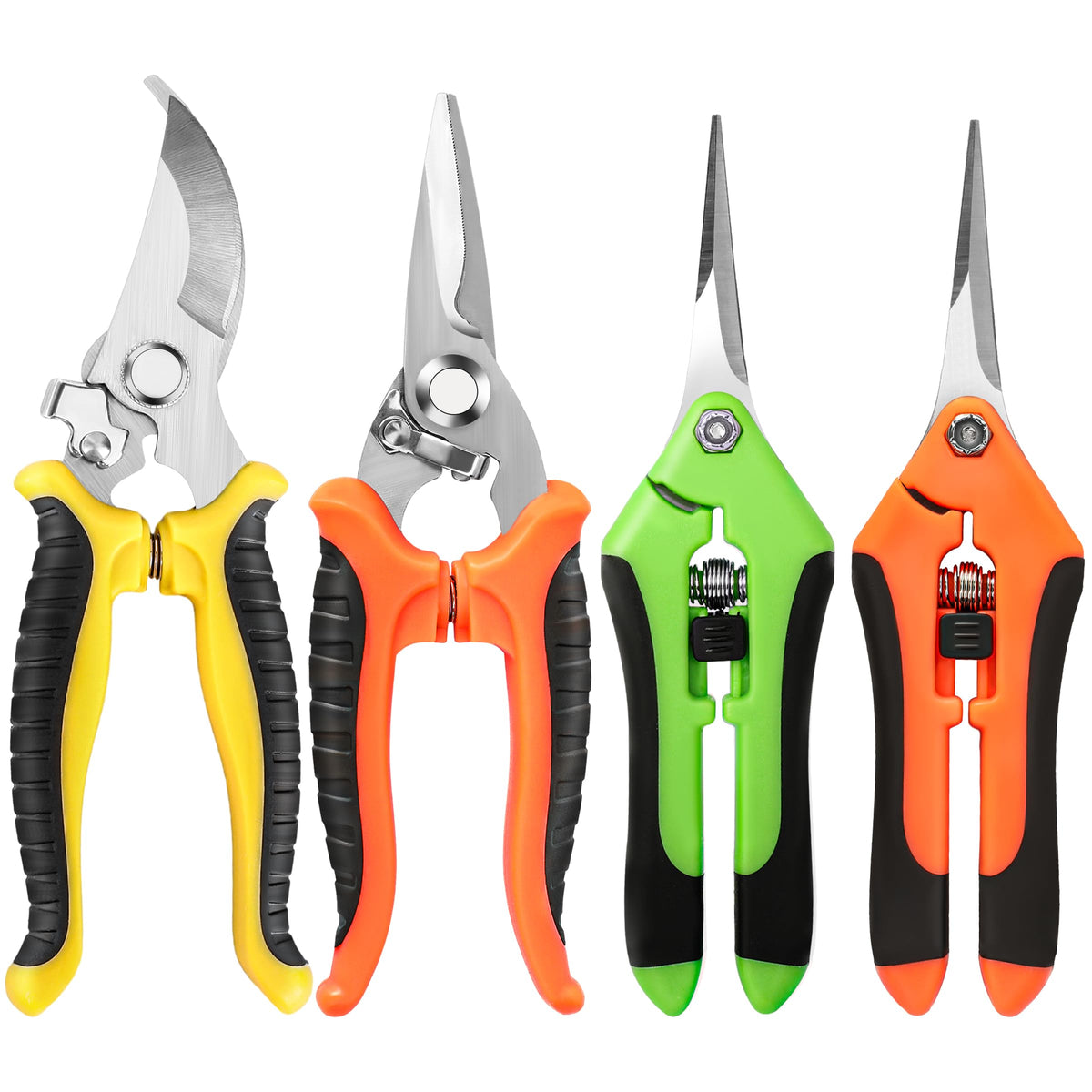 EWPJDK 4 Pack Garden Pruning Shears Scissors Clippers Stainless Steel