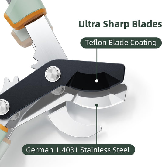 PrunePro® Loppers for Tree Trimming Stainless Steel Branch Cutter Heavy Duty Bypass Tree Pruner Rust Resistant Sharp Blade Up to 2" Tree Limb Trimmer for Gardening