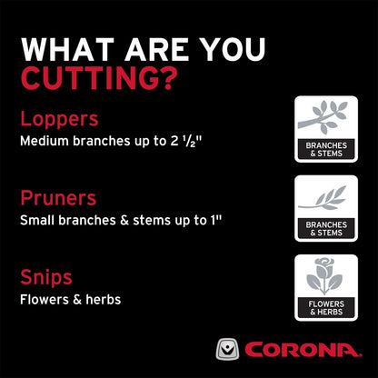 Corona Tools DualCUT Forged Steel Bypass Hand Pruner – 1″ Cutting Capacity Garden Pruning Shears for Branch & Stem Cutting