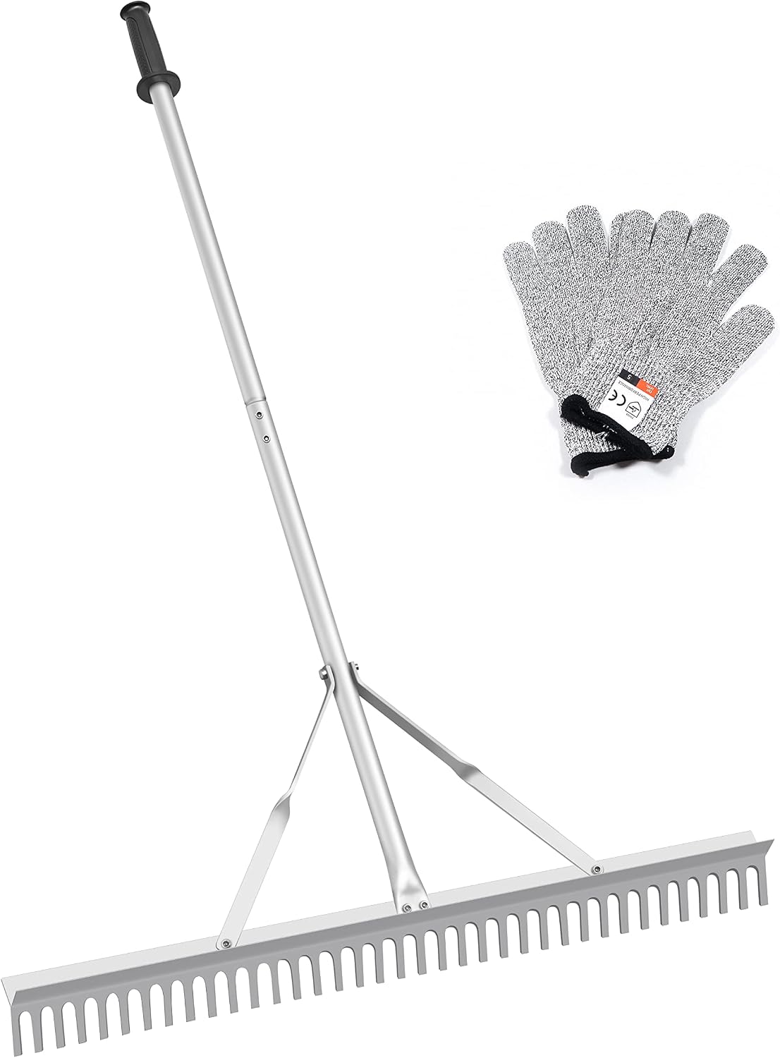 Landscape Rake, 36" Head Aluminum Lake Weed Rake for Lawns Lake Garden Pond