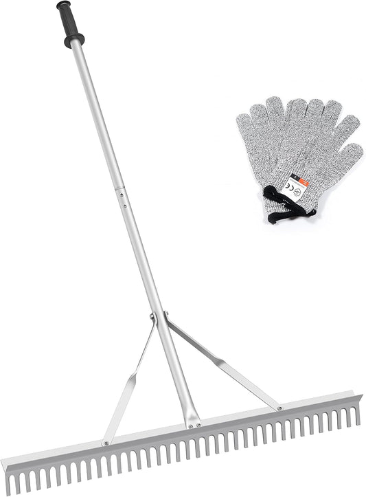 Landscape Rake, 36" Head Aluminum Lake Weed Rake for Lawns Lake Garden Pond