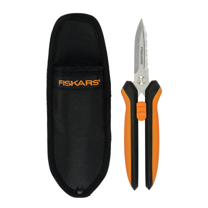 Fiskars 8" SoftGrip Pruning Shears, Multipurpose Garden Snips with Sheath