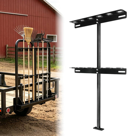 6 Holes Trailer Tool Rack for Truck, Landscape Hand Rack Tool