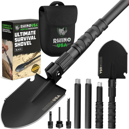 Rhino USA Folding Survival Shovel with Pick - Military Entrenching Tool