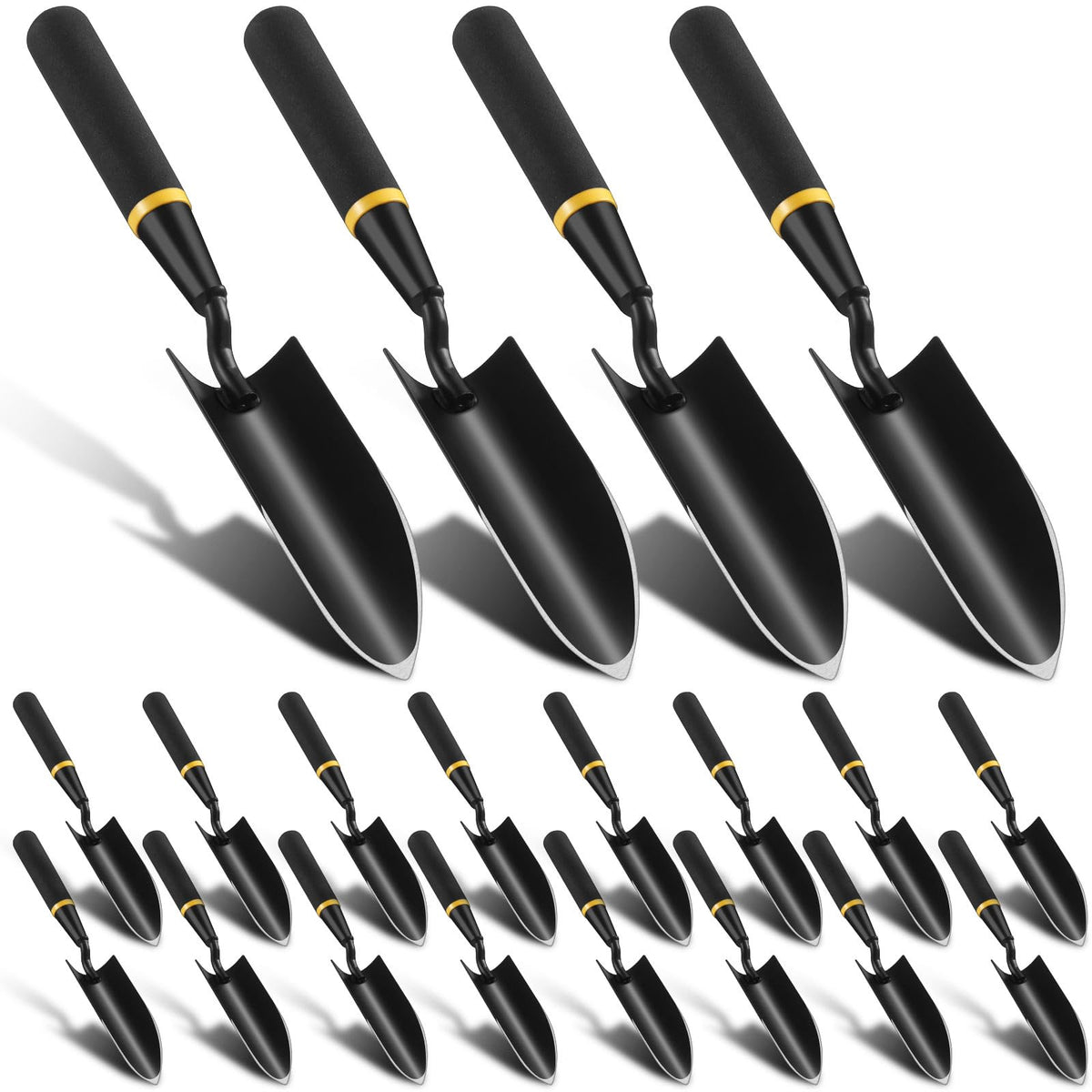 8 Pcs Garden Trowel with Resin Rubberized Handle, Narrow Shovels
