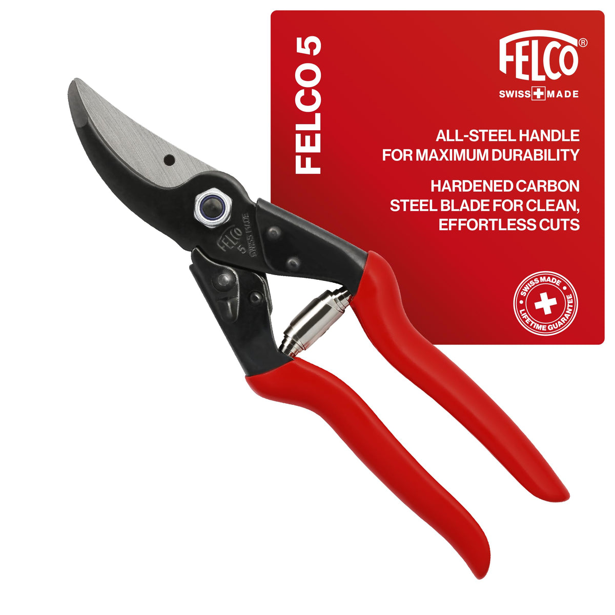 Felco F2 Pruning Shears – 9.25" Swiss-Made Garden Clippers for Professional Pruning | Hand Pruners for Gardening | Garden Tool Cutter with Precision Bypass Blade, Aluminum Body, Replaceable Parts