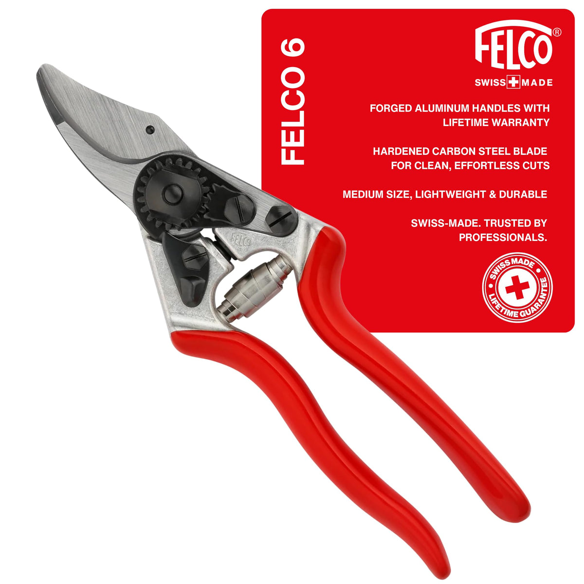 Felco F5 Pruning Shears – 8.9" All Steel Large Swiss-Made Garden Clippers| Hand Pruners for Garden & Landscape | Garden Tool Cutter with Precision Bypass Blade, Forged Aluminum Body, Replaceable Parts