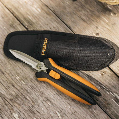 Fiskars 8" SoftGrip Pruning Shears, Multipurpose Garden Snips with Sheath