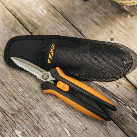 Fiskars 8" SoftGrip Pruning Shears, Multipurpose Garden Snips with Sheath