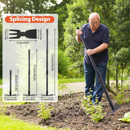 Pragmatist Weed Puller Tool with Long Handle, 2-in-1 Hand Weed Rake and Garden Hoe, 45.5" Manual Weeder Weeding Pull Tool for Lawn, Yard, Patio and Garden