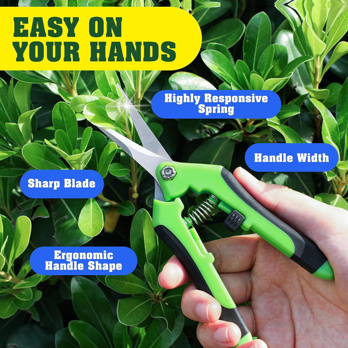 EWPJDK 4 Pack Garden Pruning Shears Scissors Clippers Stainless Steel