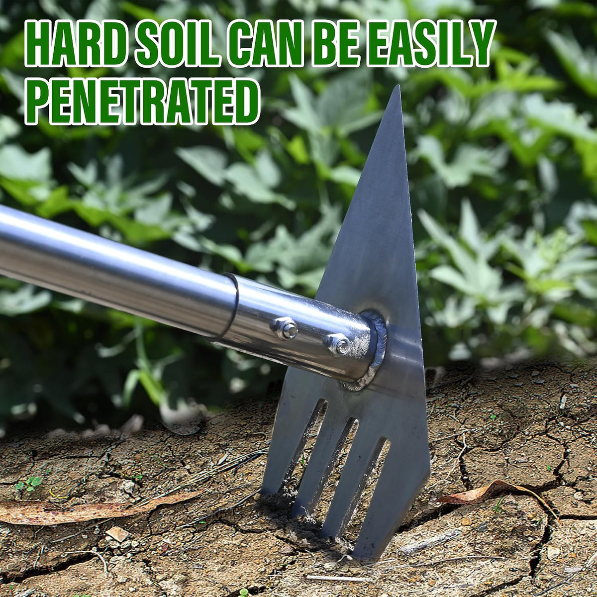 BARAYSTUS Garden Hoe Heavy Duty, Adjustable Long Handle Weeding Tool